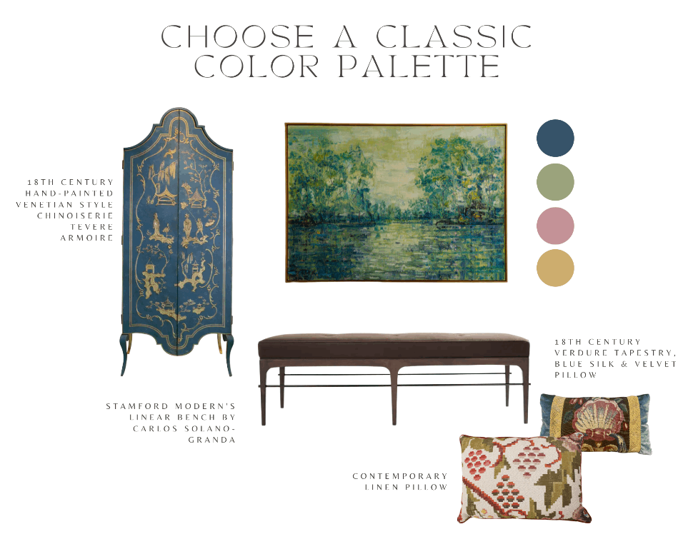 choose a classic color palette to Bring French Modern Into Your Home