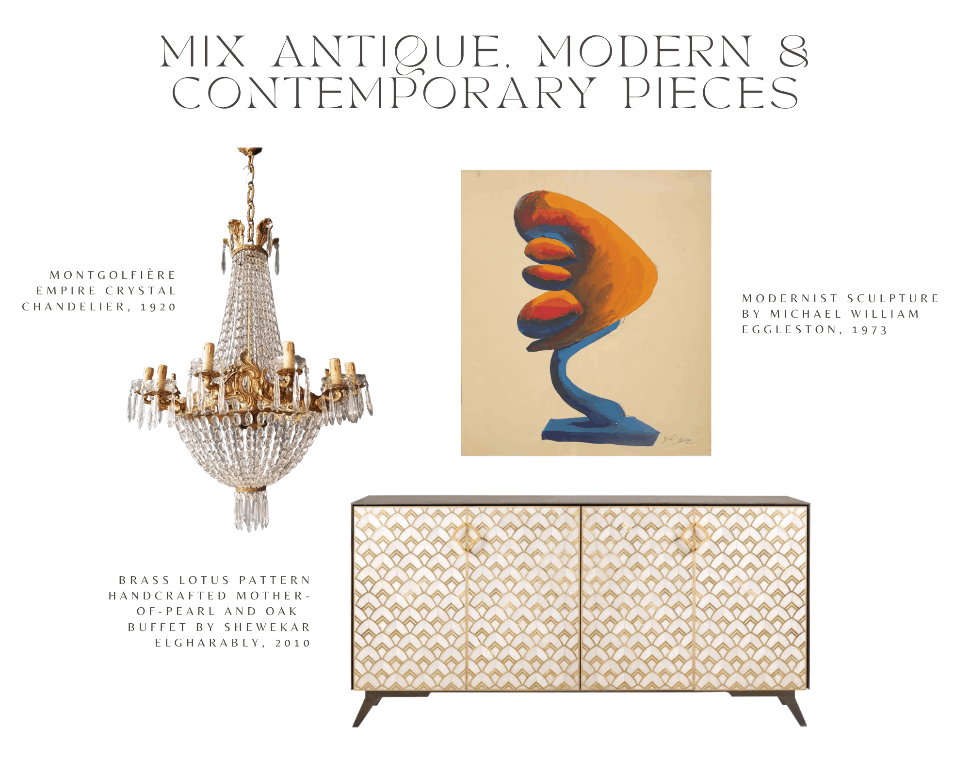 mix antique, contemporary and modern to Bring French Modern Into Your Home