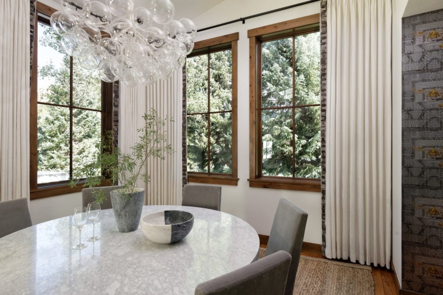 Another view of the dining room at our Aspen retreat, designed by Laura U