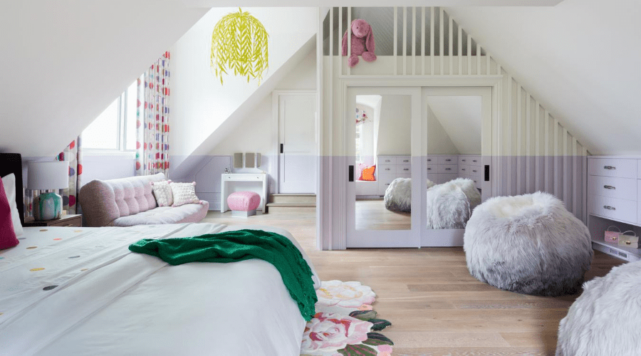 A pretty girls bedroom in Pebble Beach, designed by Laura U