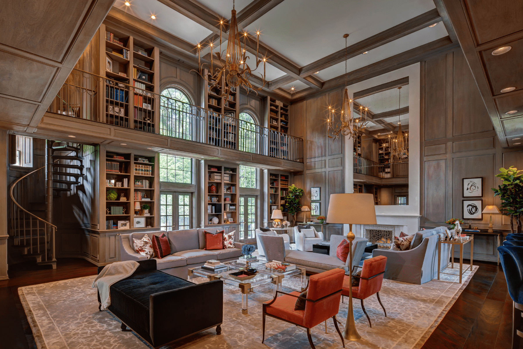 Library of the Willowick residence, designed by Laura U.
