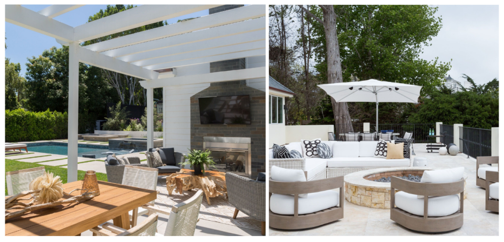 Pictured above are the backyard spaces from the Laura U Design Collective's Encino Project (left) and Viscaino House (right).