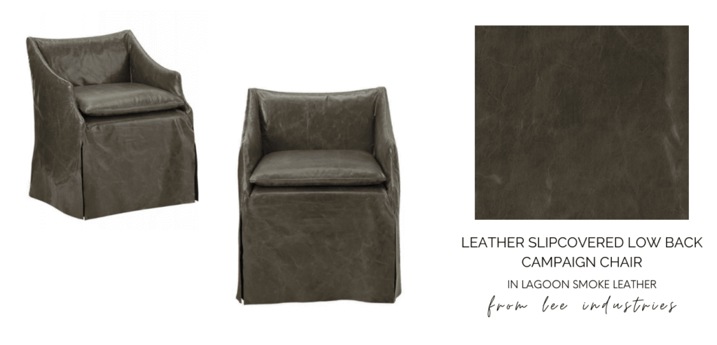 Leather Slipcovered Low Back Campaign Chair by Lee Industries