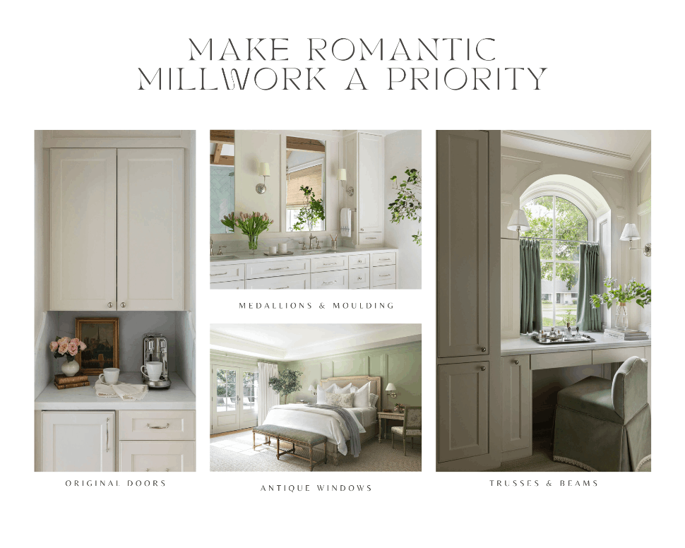 make romantic millwork a priority to Bring French Modern Into Your Home