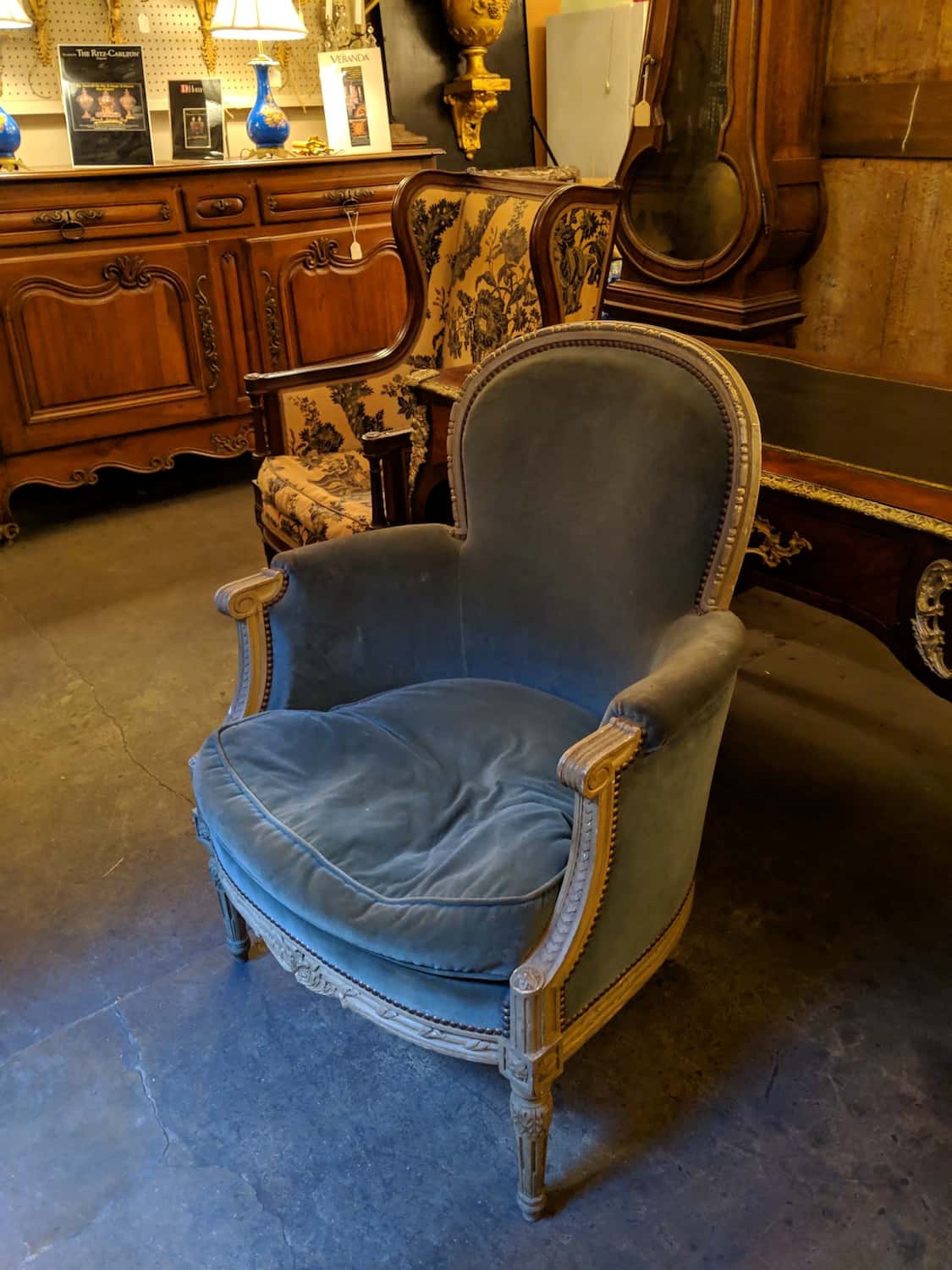 Re-upholstered, this chair will reclaim its former glorty