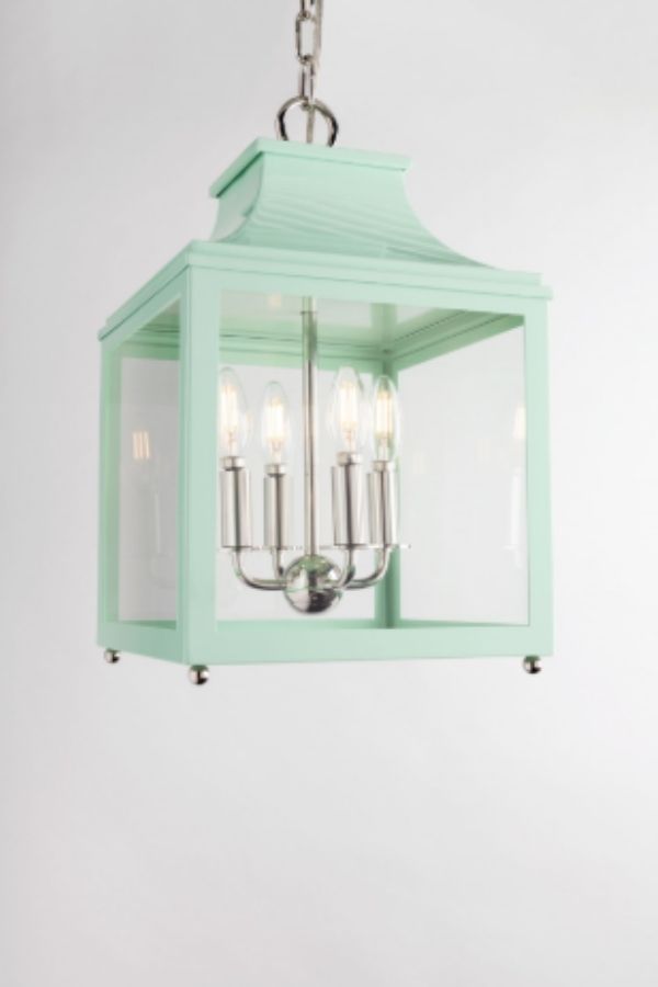 A pagoda-inspired, chinoiserie light fixture 