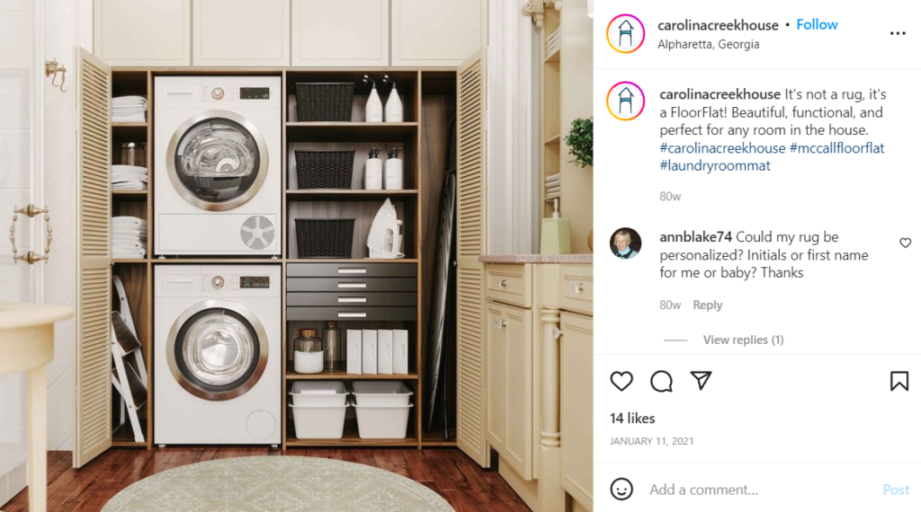 laundry room instagram post