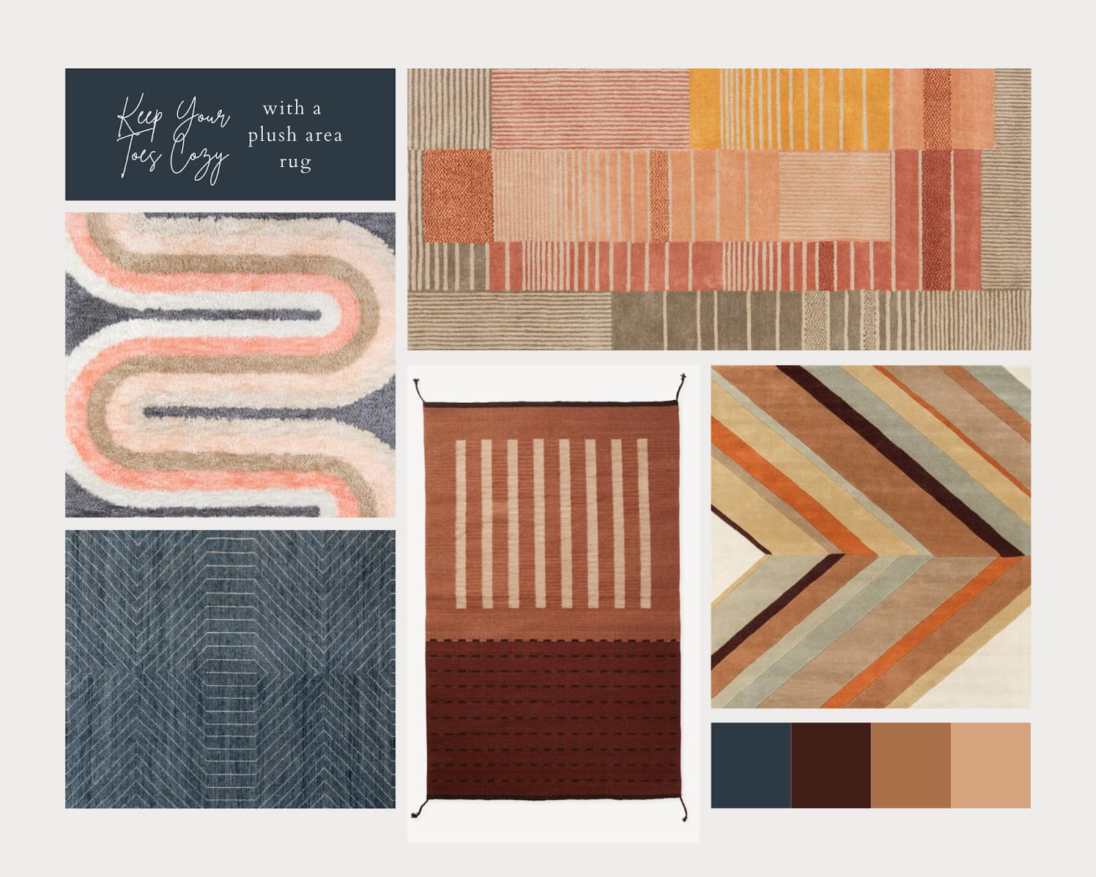 Danish and American Mid-Century Modern- inspired rugs for laundry rooms