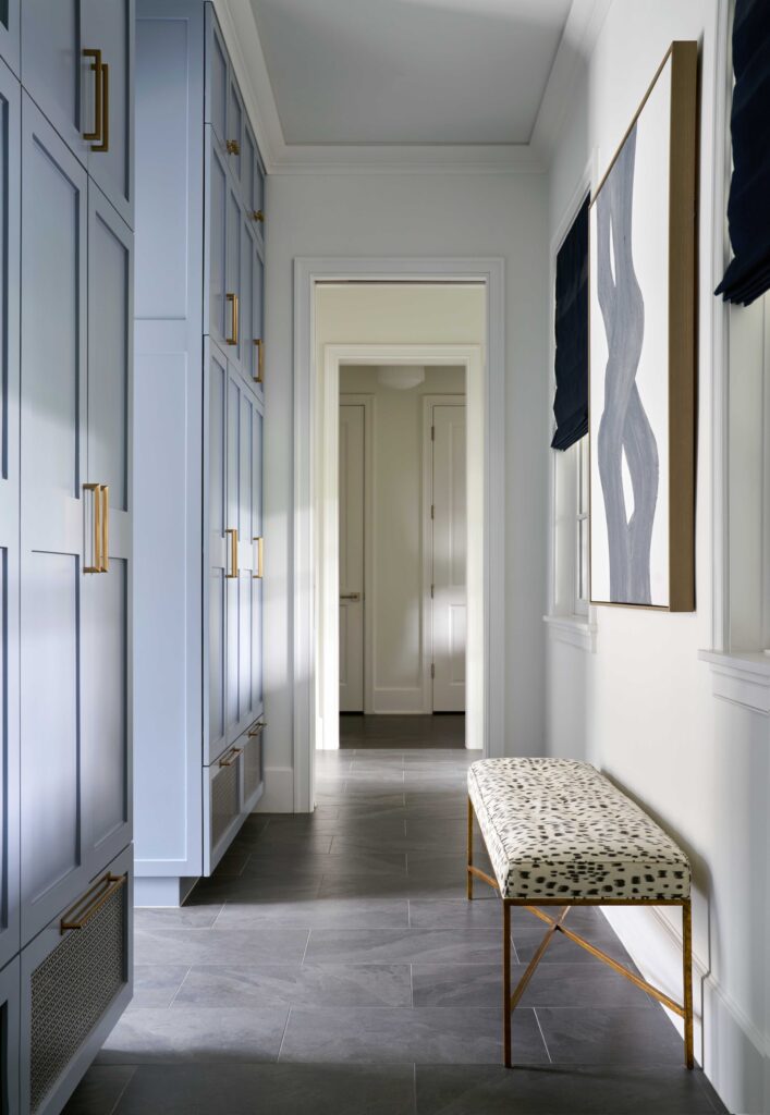 In our Colonial Drive project, the mudroom also offer plenty of storage. 