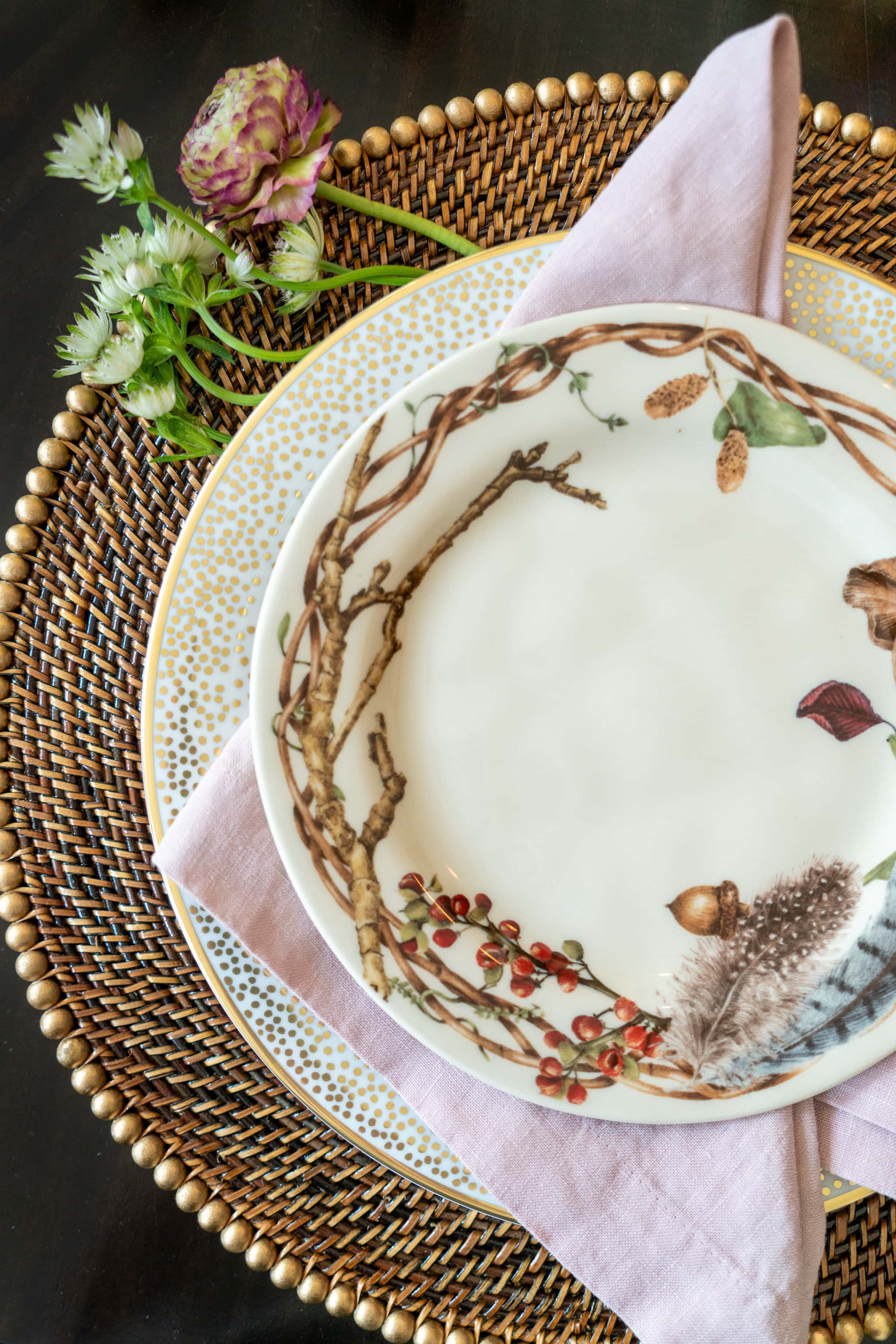 A table setting designed by Laura Umansky and photographed by Hannah Swiggard