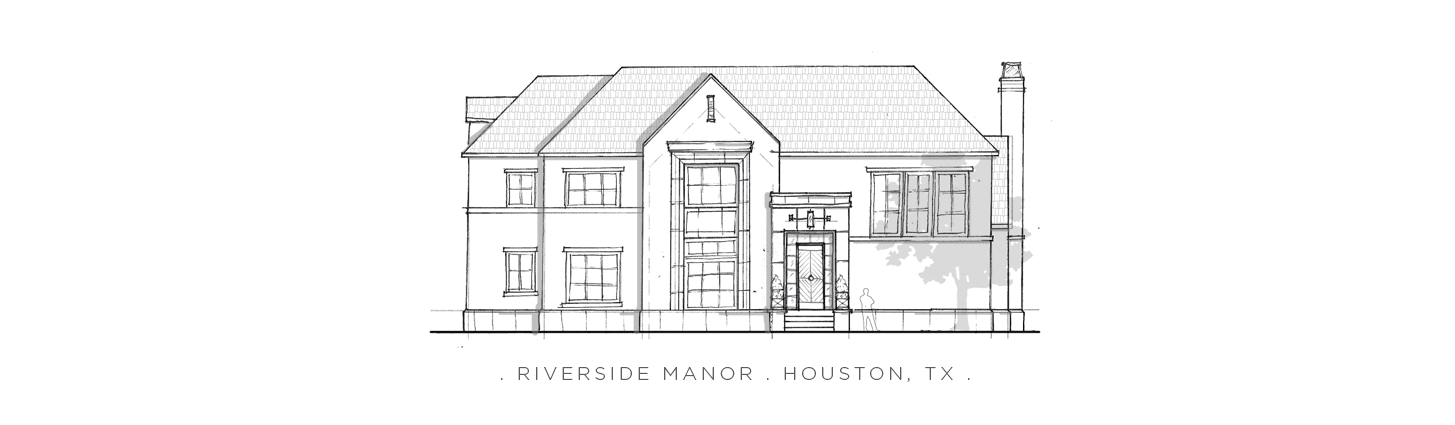 A hand-sketch of Laura U Design Collective's project, Riverside Manor.