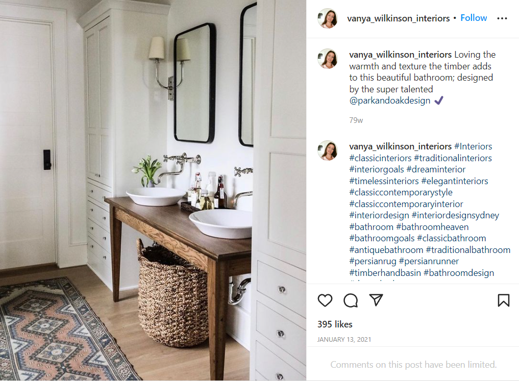 instagram post for laundry room blog