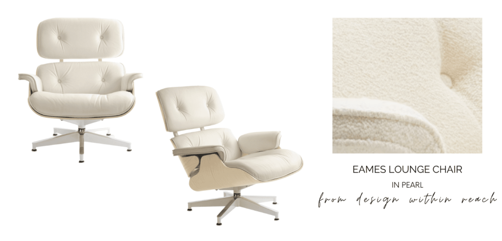 Embrace a classic silhouette with the Eames Lounge Chair in pearl