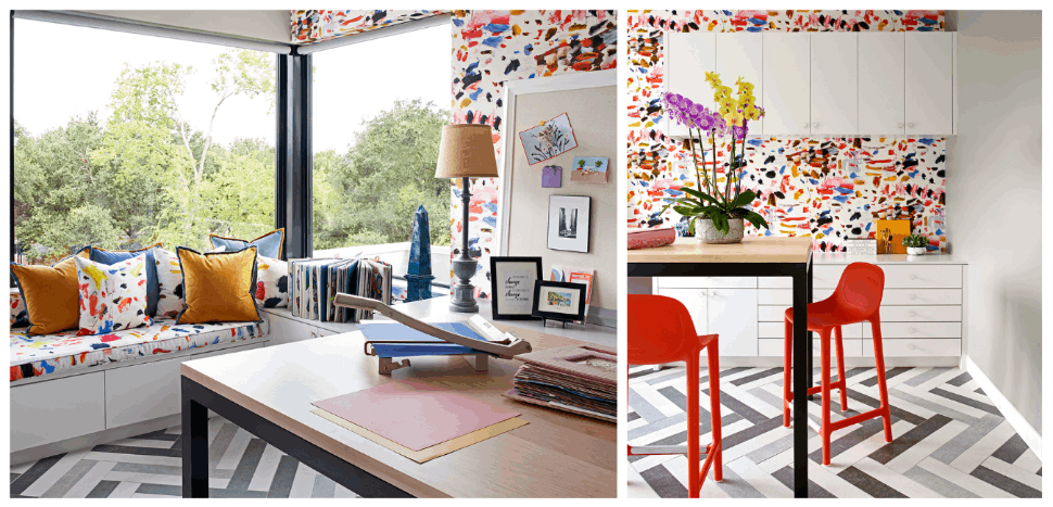Natural Light and Bold Accents Make the Craft Room is a Source of Creativity
