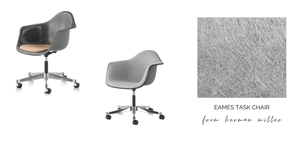create a timeless study with the fiberglass body Eames Task Armchair