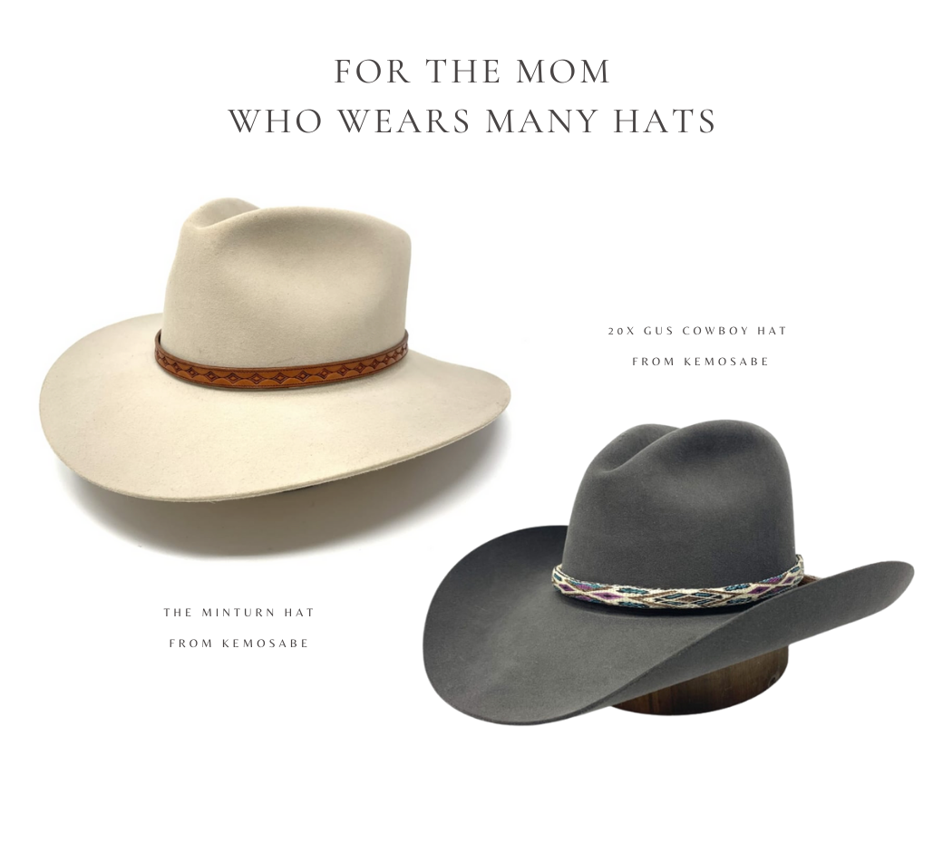 two western hats from a store in Aspen