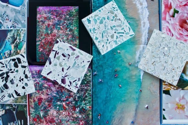 Sustainable decor - Recycled glass surfaces from Vetrazzo x Laura U
