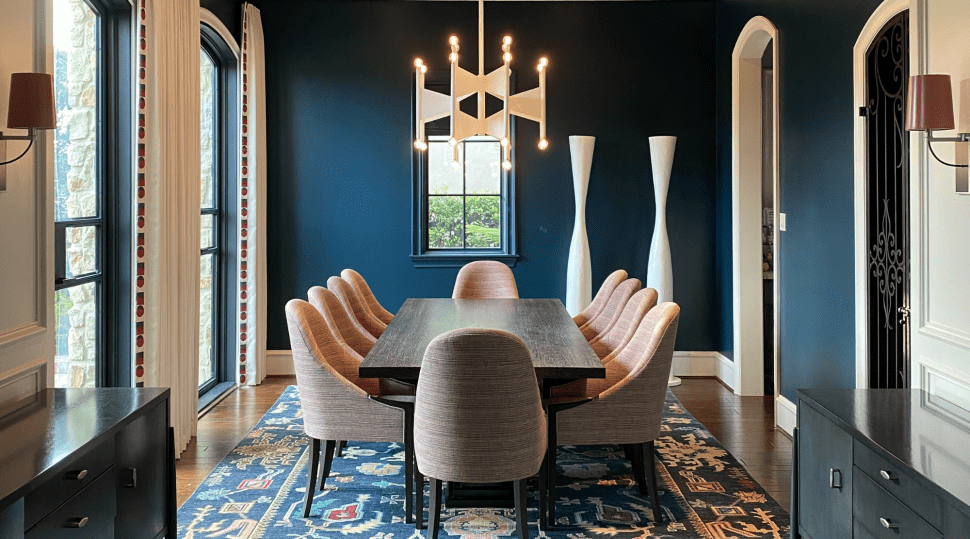 Global Influence Meets Bold Originality: Timberloch Dining Room Reno